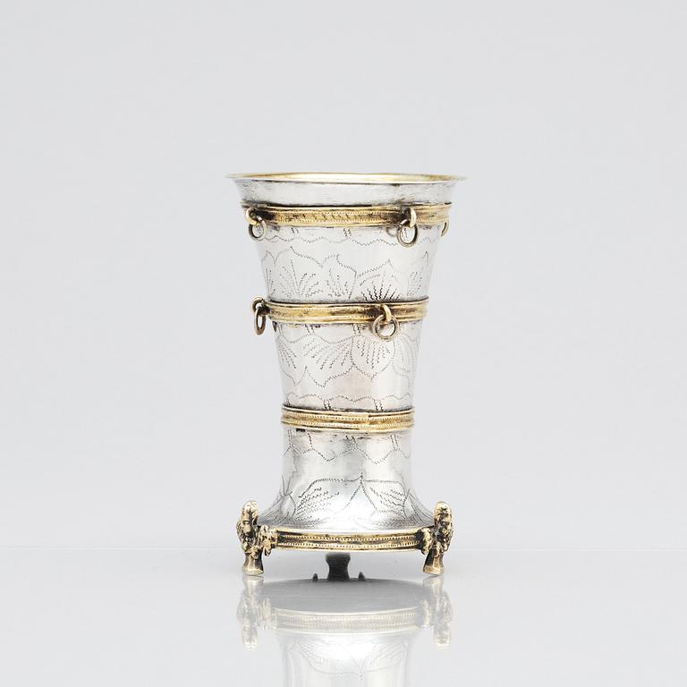 A Swedish Parcel-Gilt Silver Beaker, mark of Olof Löfvander d.ä., Luleå (1752-1784 (1789)).