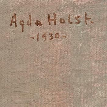 Agda Holst, olja på duk lagd på pannå, signerad och daterad 1930.