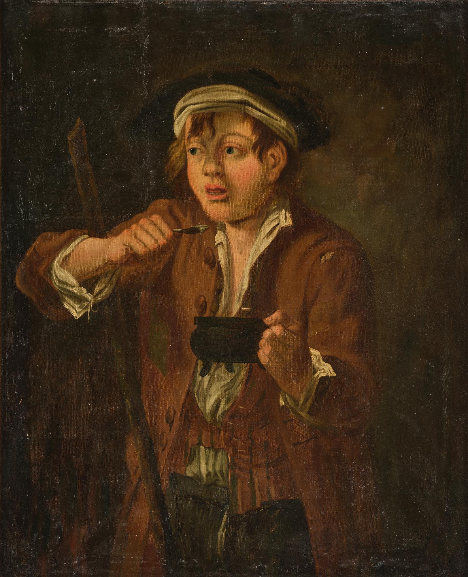 Okänd konstnär, möjligen England, tidigt 1800-tal, Ätande gosse.