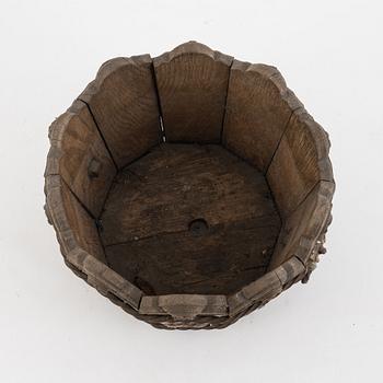 A wooden pot, around 1900.