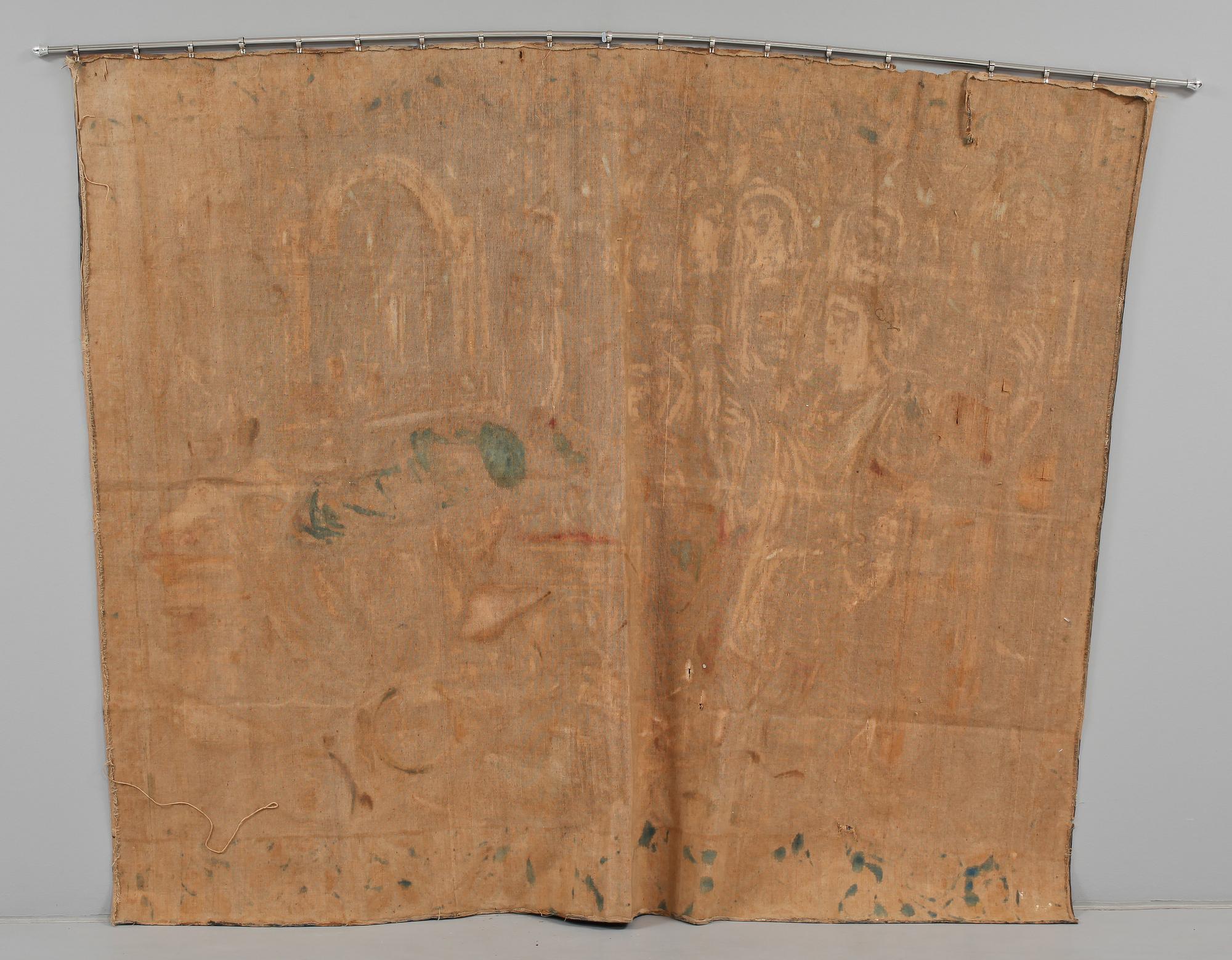 TAPET, blandteknik på duk, Spanien, daterad 1921.