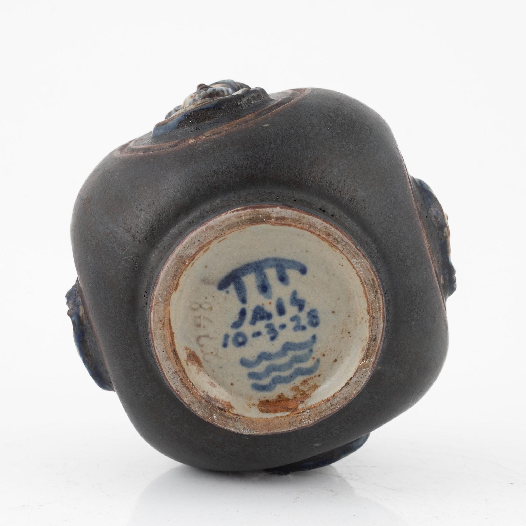 Jais Nielsen, lockurna, stengods, Royal Copenhagen Danmark, 1928.