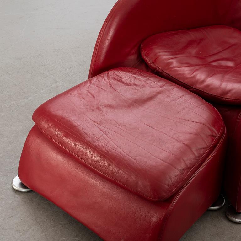 GERARD VAN DER BERG, fåtölj med fotpall, "Loge", Montis, Holland.