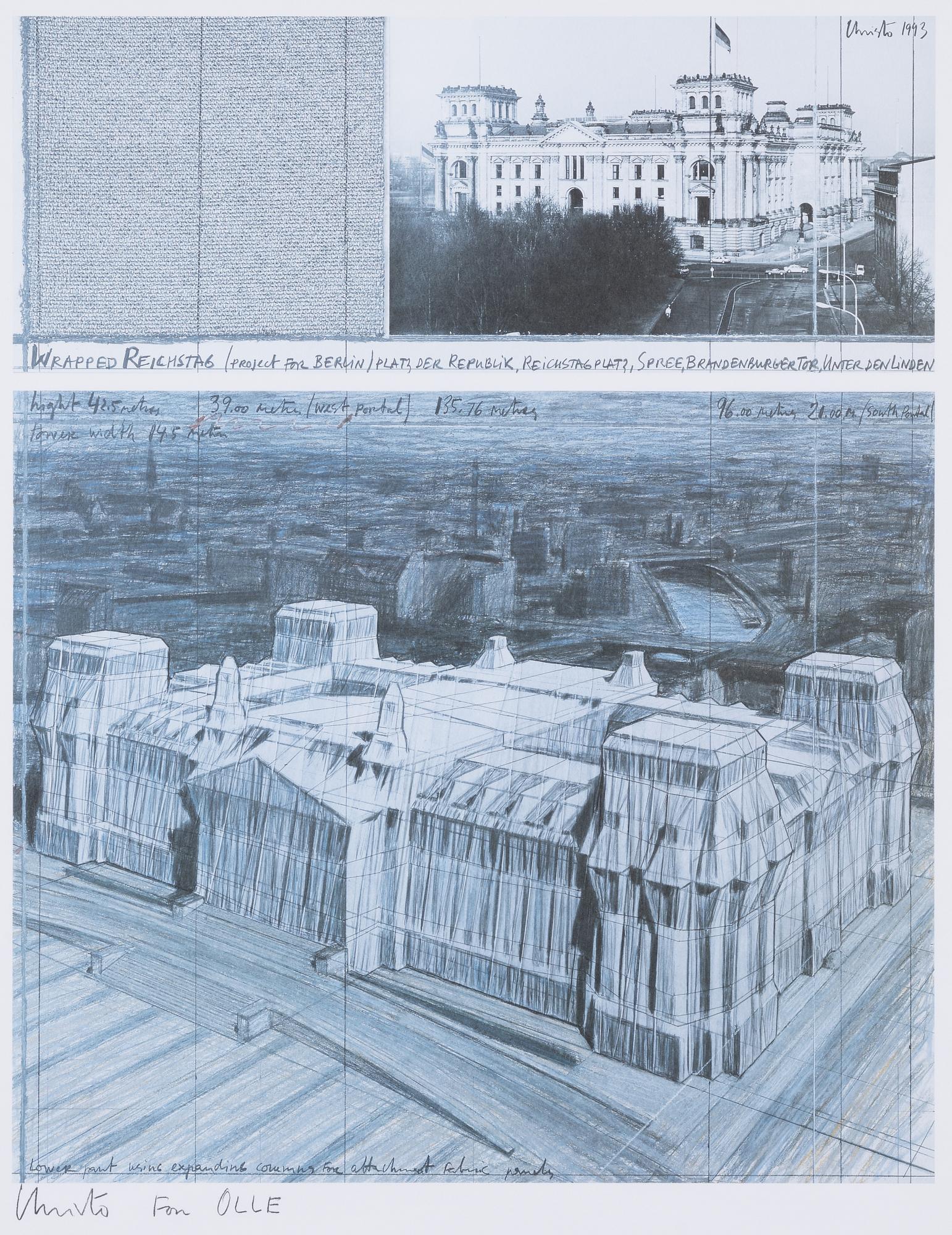 Christo & Jeanne-Claude, "Wrapped Reichstag, (Project for Berlin)".