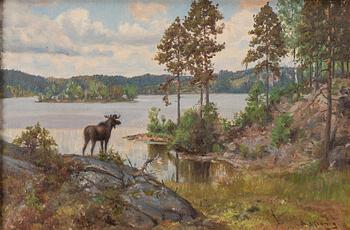 Axel Borg, Landscape with a moose.