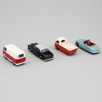 MODELLBILAR, 17 st, Dinky toys och Tekno, England, Danmark 1950-/60-tal.