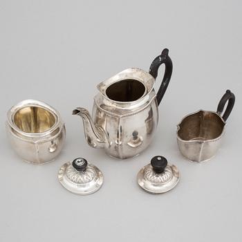 A three-piece. silver coffee service, partially Aterlier Borgila, Stockholm, 1931.
