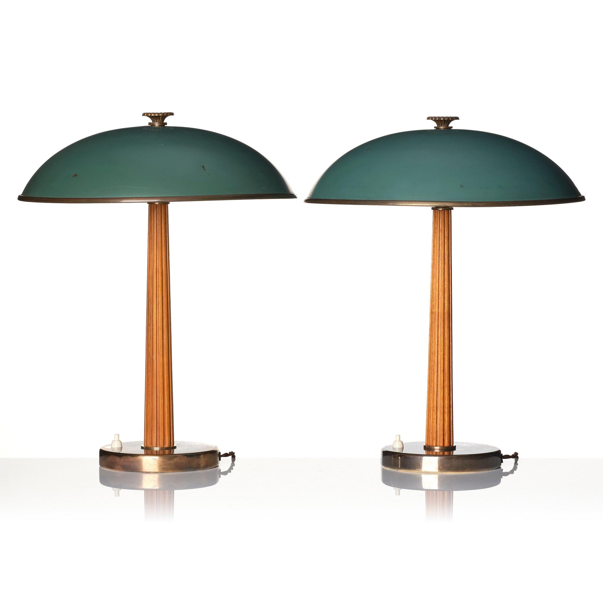 Erik Tidstrand, a pair of table lamps model "29595", Nordiska Kompaniet, 1930s.