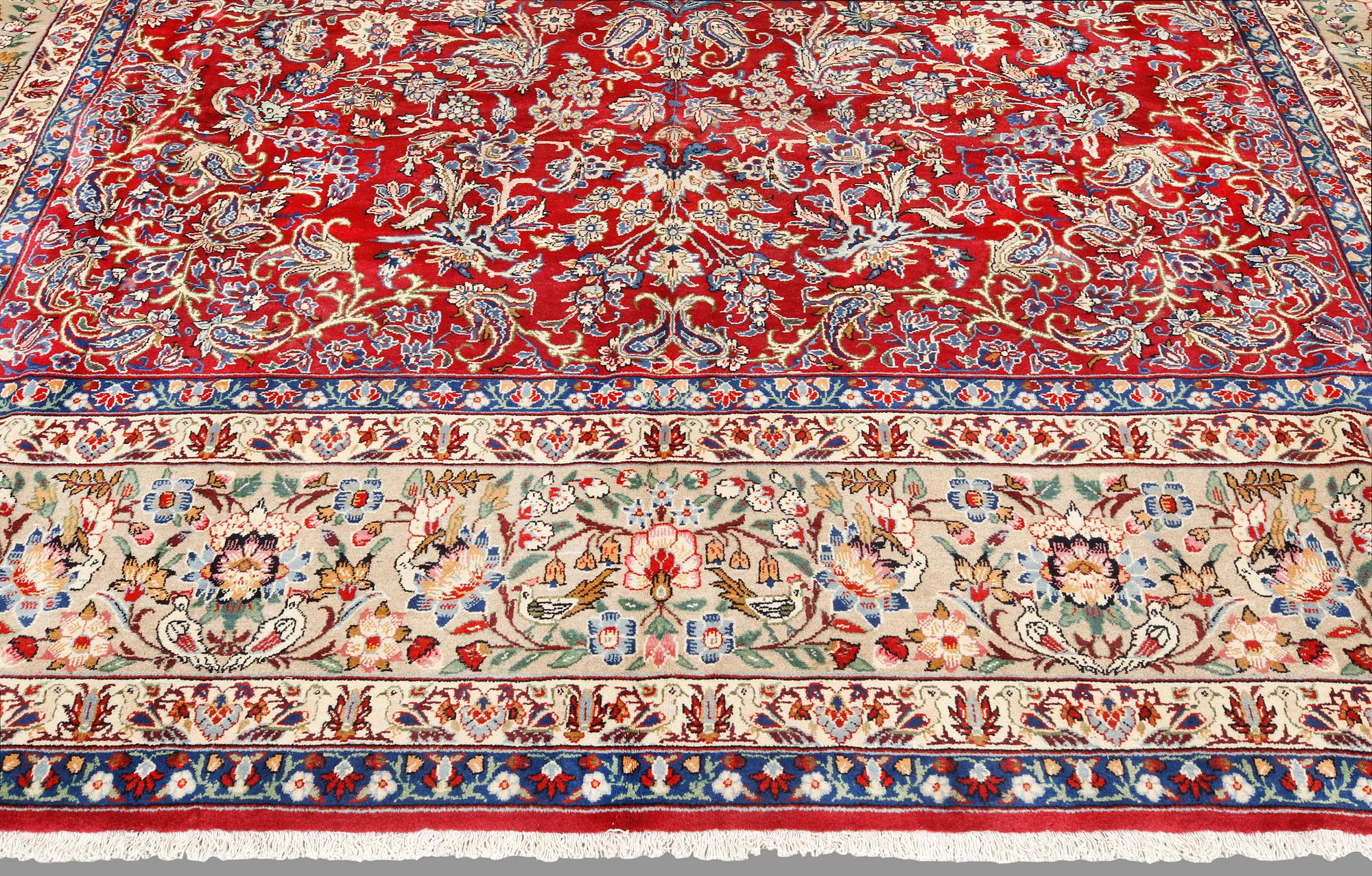 A carpet Yazd, c. 394 x 299 cm.