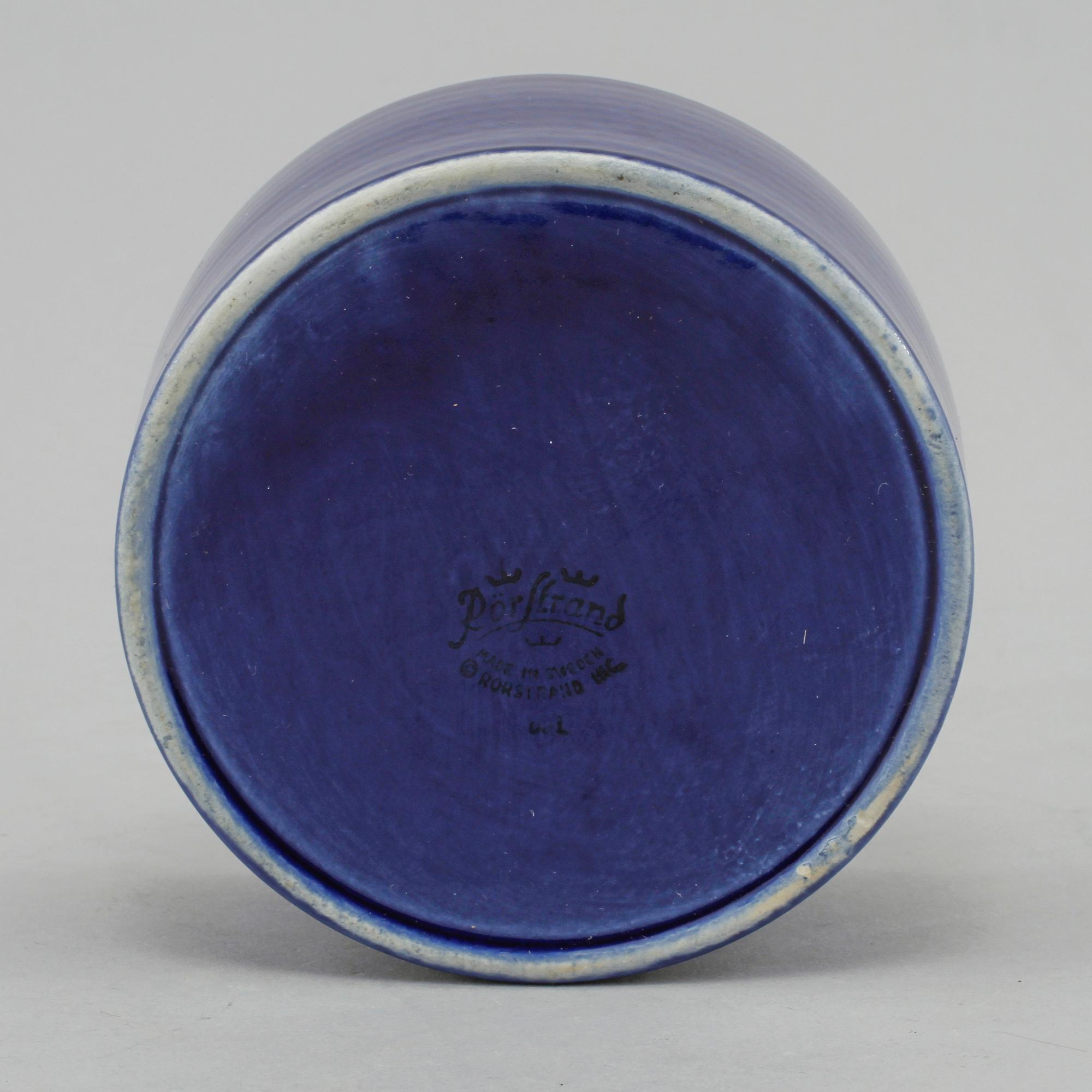 SERVISDELAR, 47 st, flintgods, "Blå Eld", Hertha Bengtsson, Rörstrand, 1900-talets andra hälft.