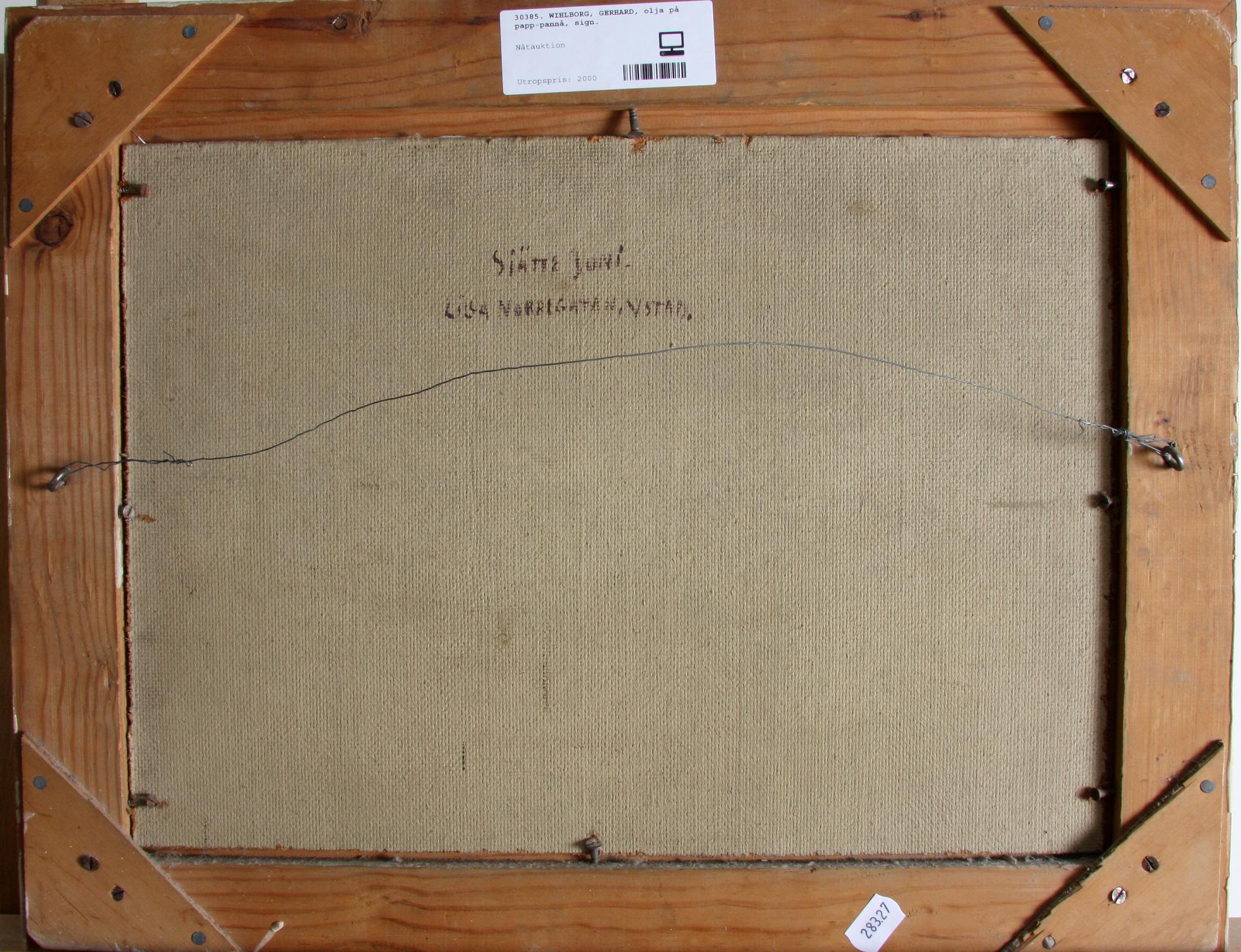 WIHLBORG, GERHARD, olja på papp-pannå, sign.