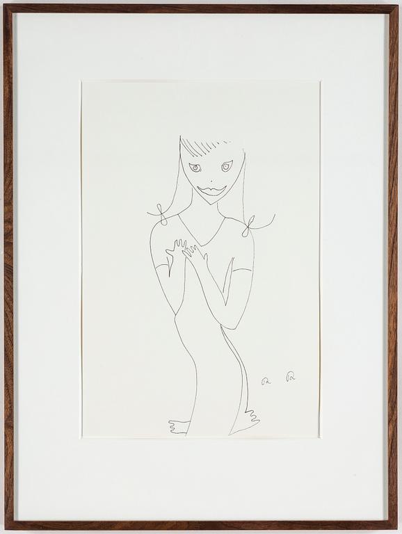 ROGER RISBERG, indian ink on paper, signed RR.