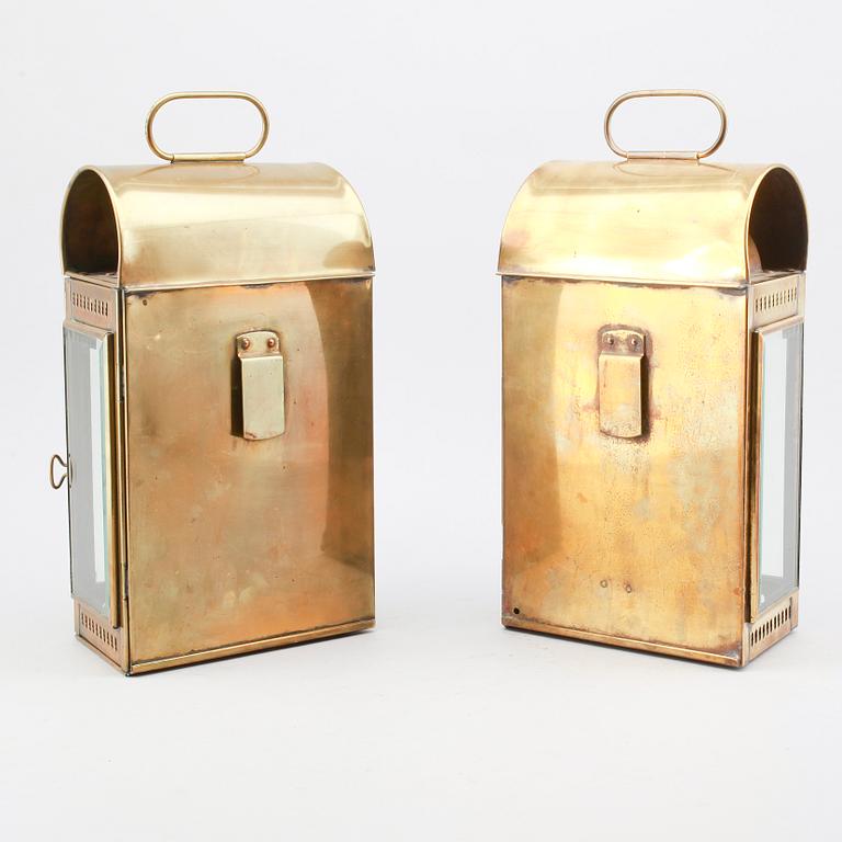 LYKTOR, 2 st, mässing, Davey & Co, London, 1900-tal.