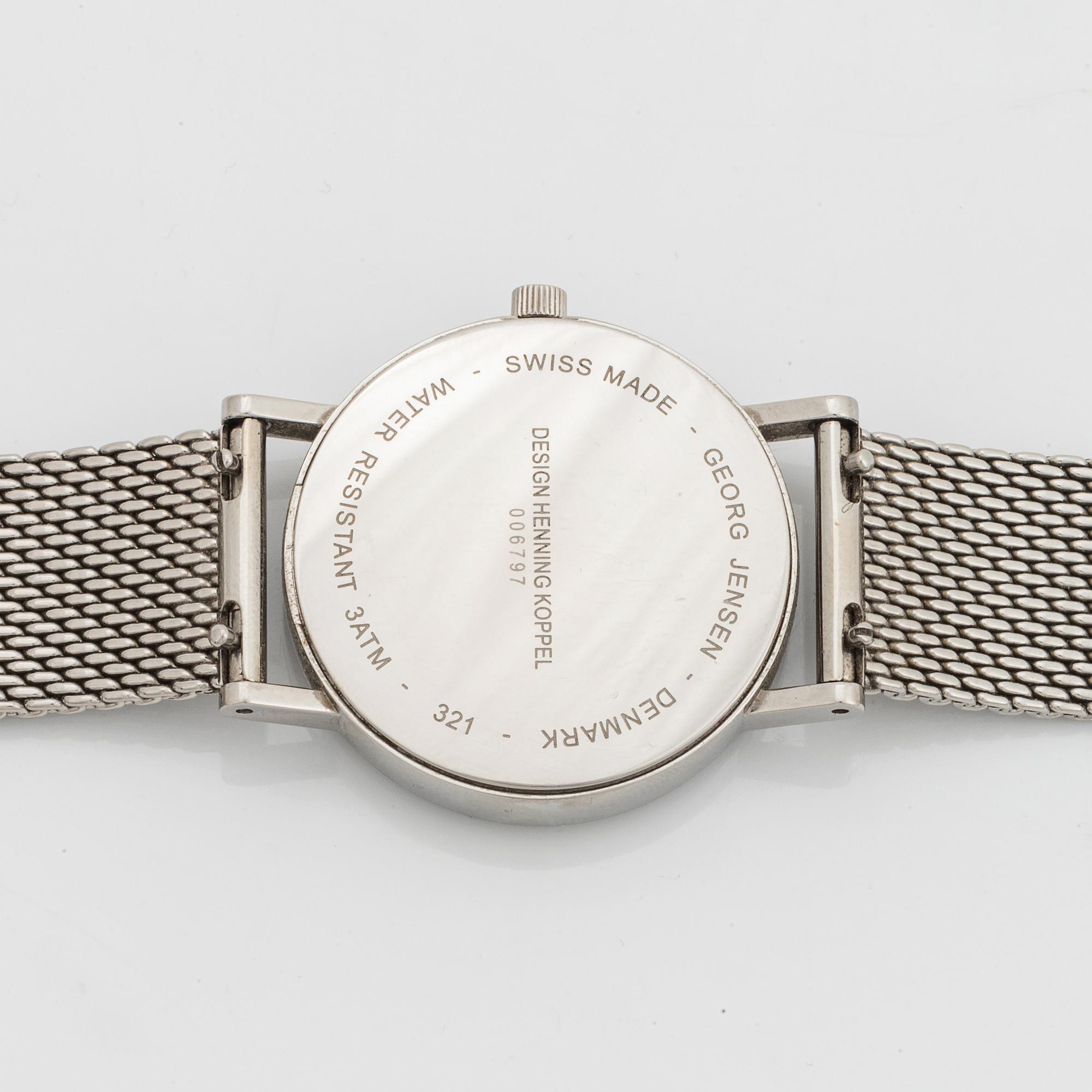 Georg Jensen, design Henning Koppel, wristwatch, 32 mm.
