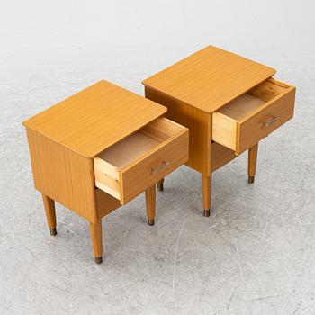 Bedside tables, a pair, mid-20th century.