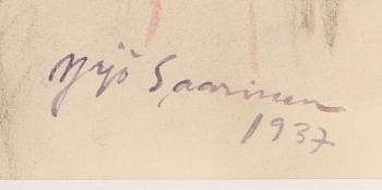 Yrjö Saarinen, akvarell, signerad och daterad 1937.