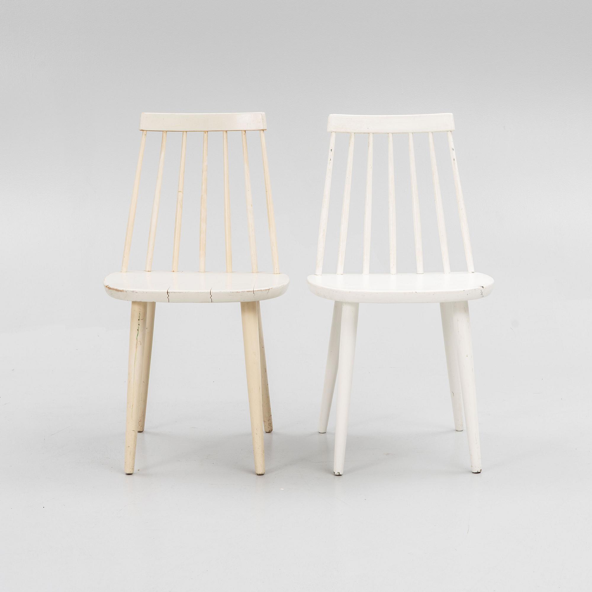 Yngve Ekström, eight "Pinnocchio" chairs, Sweden, 1950's/60's.