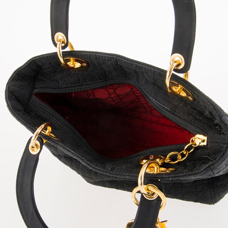 CHRISTIAN DIOR Lady Dior Handbag and Two Pairs of Tribal Earrings.