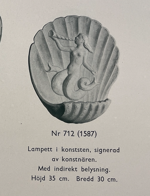Erling Valldeby, vägglampa, modell 712, Bjerkås, Göteborg, 1940-tal.