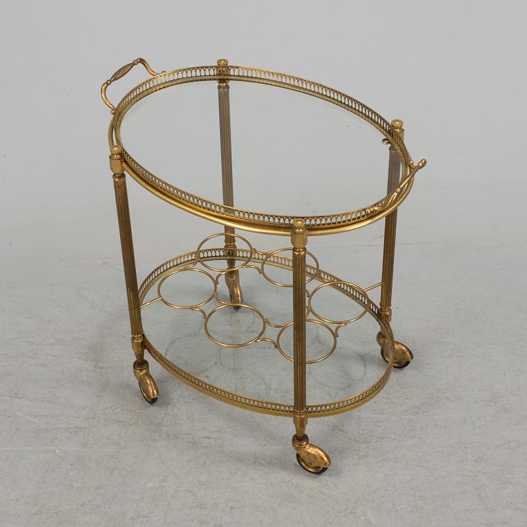 A second half of the 20th century brass serving trolley.