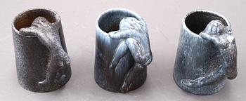 SEJDLAR, 3 st, stengods, Folke Jernberg.