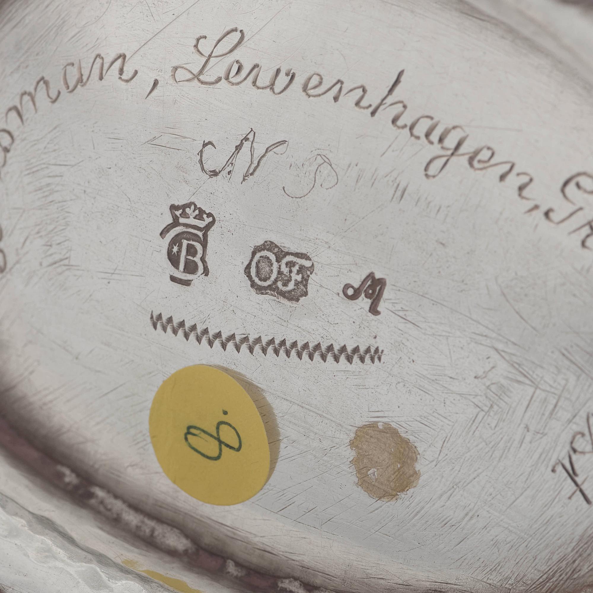 Olof Fernlöf, chokladkanna, silver, Göteborg 1728, senbarock.