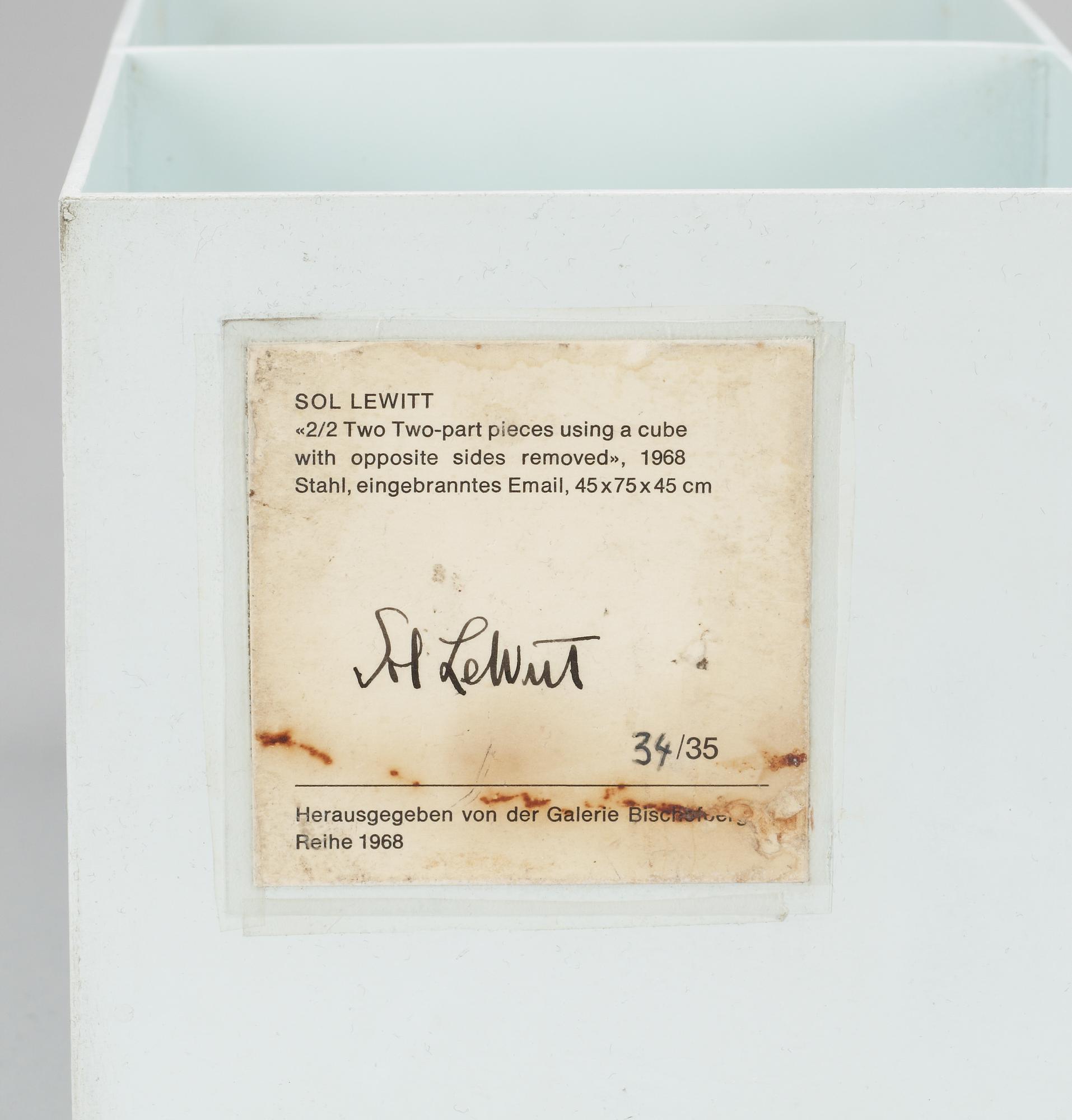 Sol LeWitt, "2/2 Two two-part pieces using a cube with opposite sides removed".