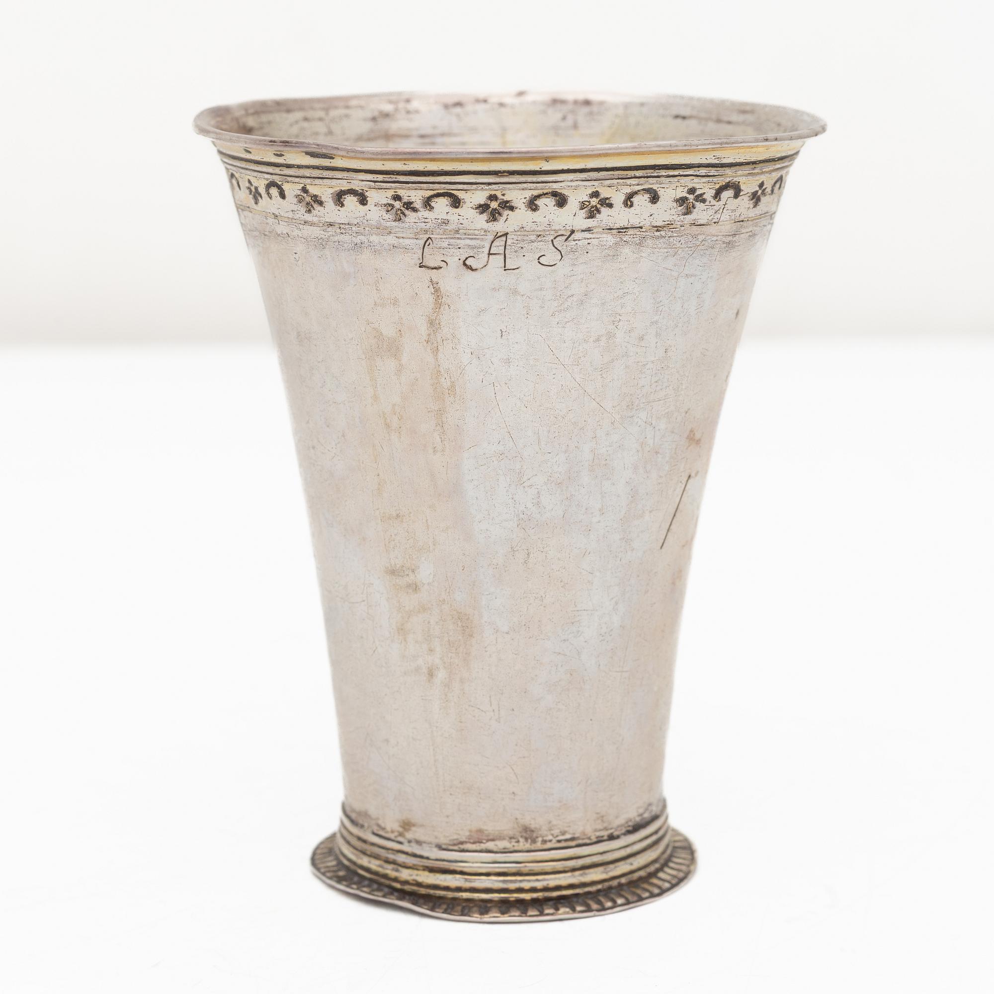 A Swedish silver beaker, mark of JA Starin, Stockholm 1746.