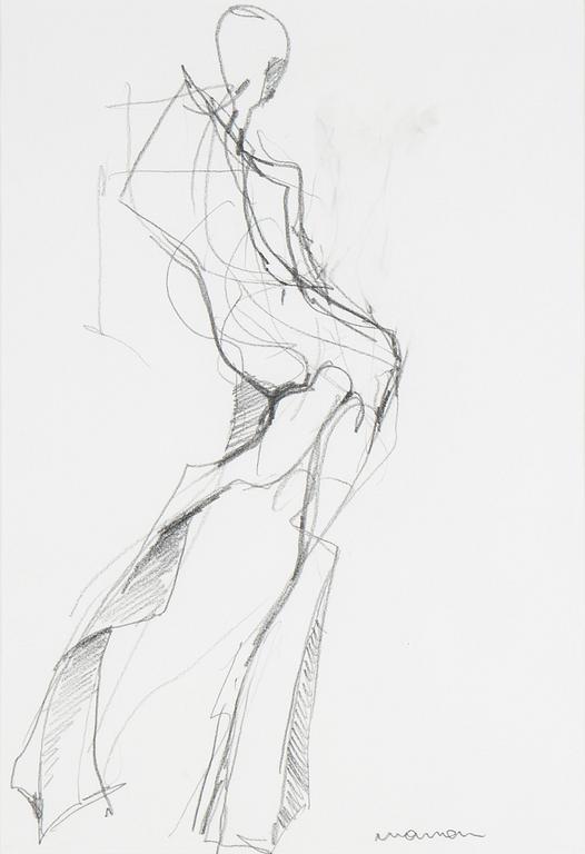 Peter Mandl, pencil drawing, signed.