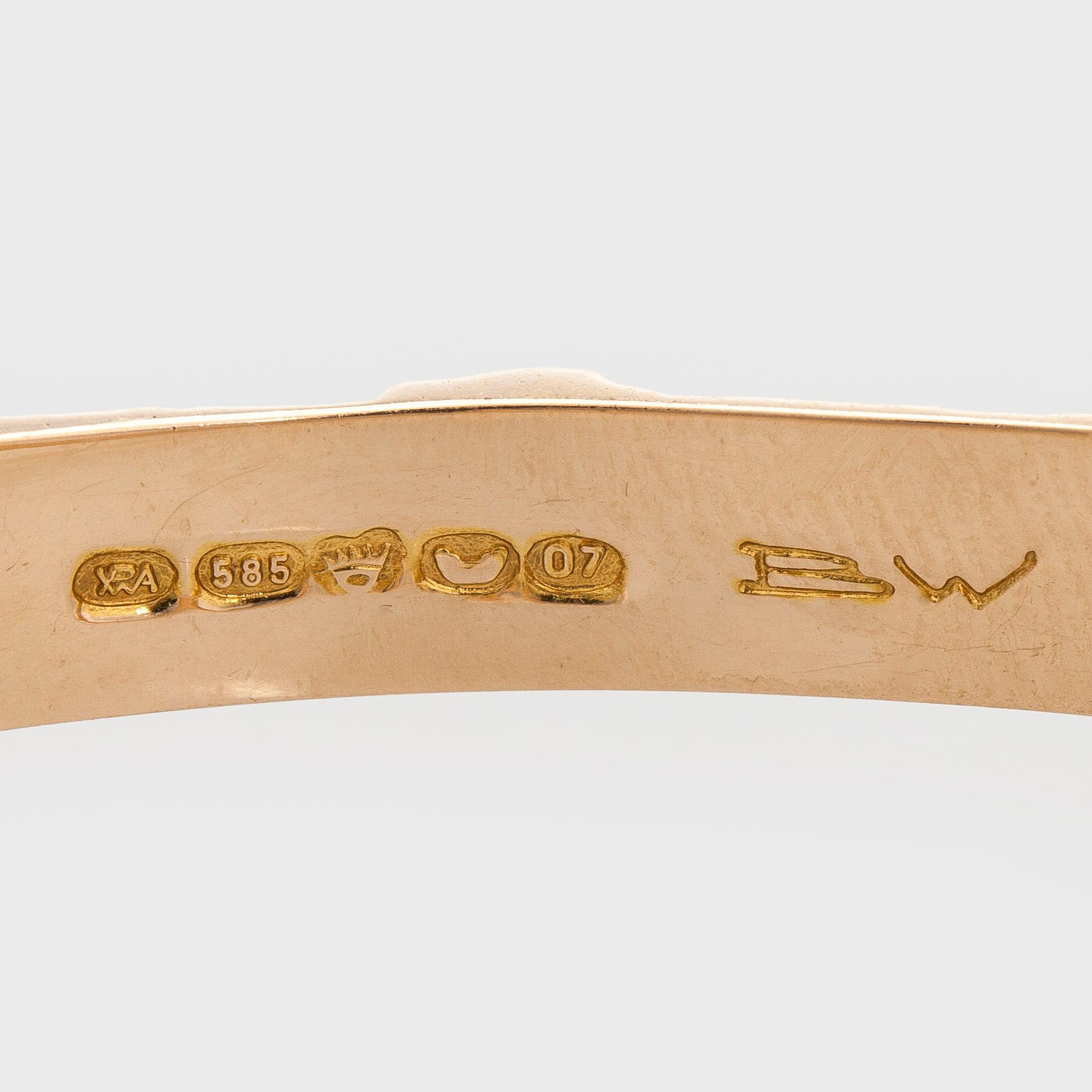 Björn Weckström, Rannekoru, 14K kultaa, "Tundra", Lapponia 1967.