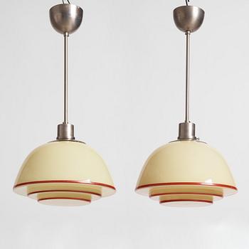 Harald Notini, a pair of ceiling lamps, model "10701", Arvid Böhlmarks Lampfabrik, 1930s.