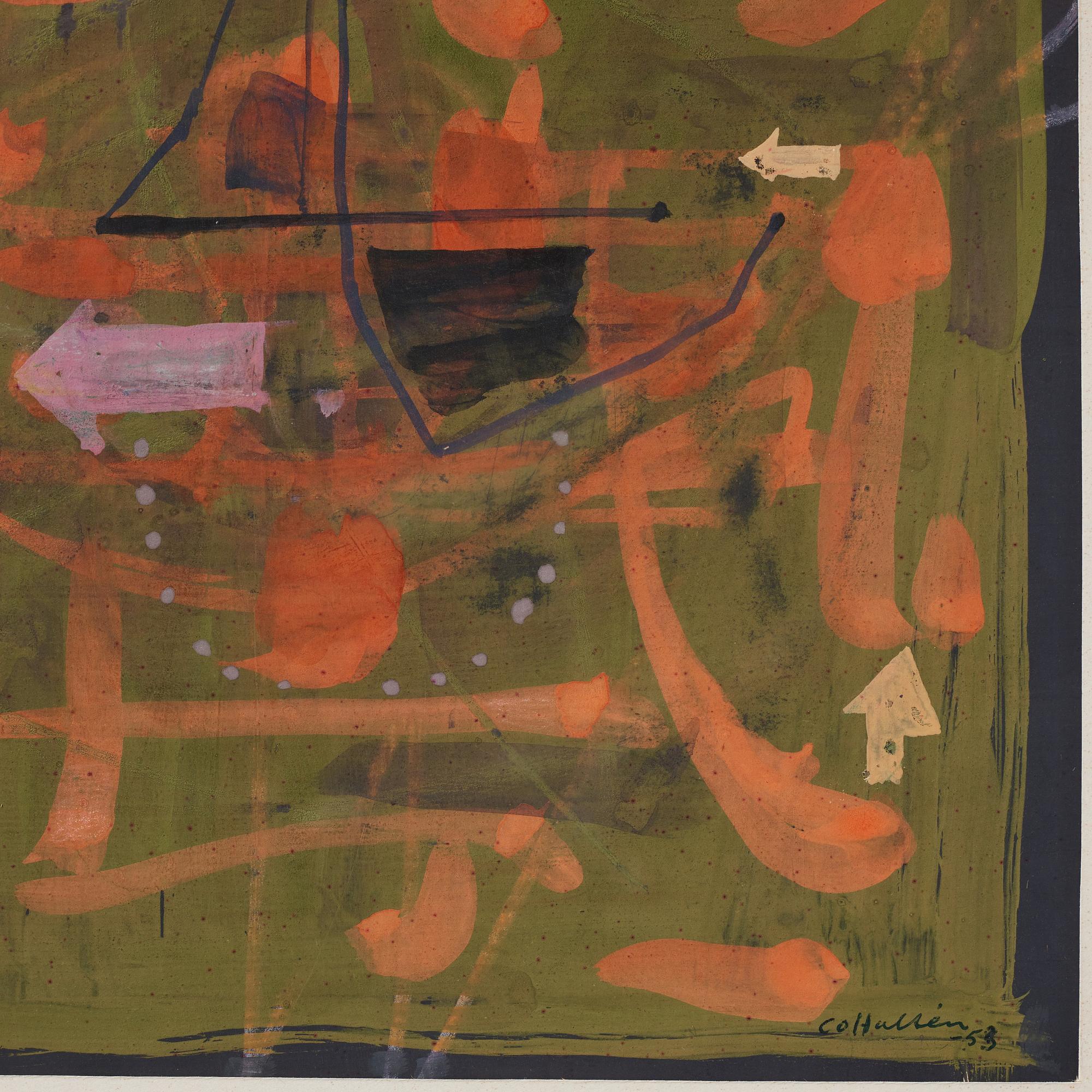 CO Hultén, gouache, signerad och daterad -53.