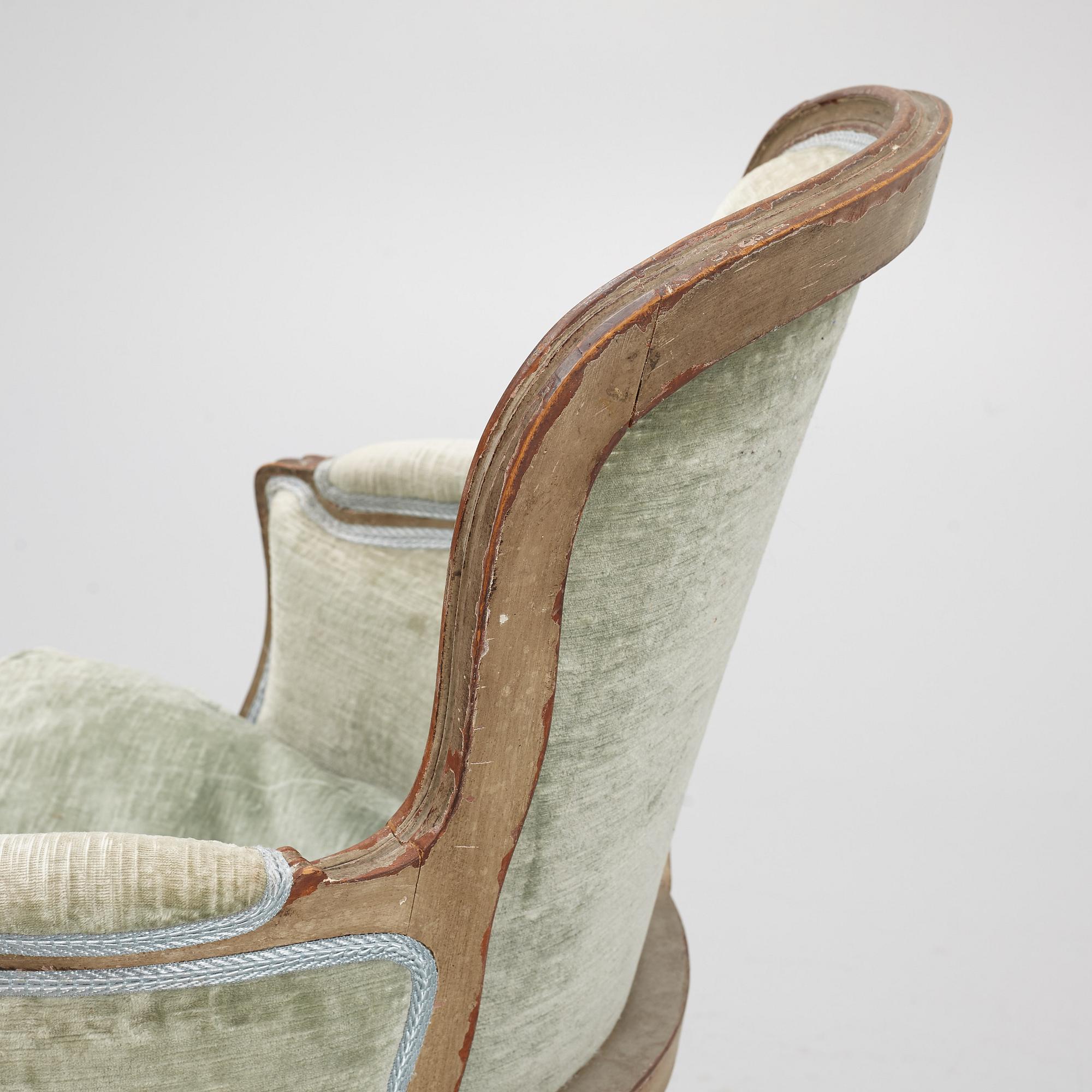 A Louis XV-style Bergère, 20th century.