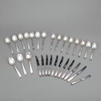 BESTICKSERVIS, 59 delar, silver, "Rosenholm", GAB, 1940-50-tal. Tot ca 2900 gram.