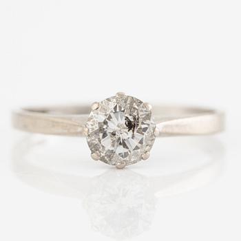 Ring, 18K white gold with brilliant-cut diamond.