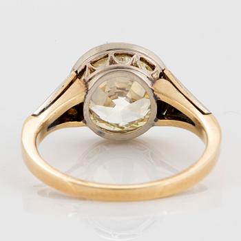 A 14K gold ring set with an old-cut diamond 5.30 cts according to infomation given.