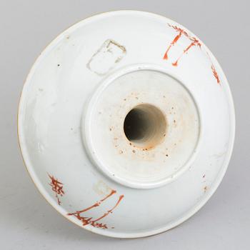 A 20th century Chinese porcelain  candle holder.