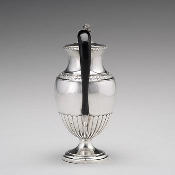 Anders Lundquist, kaffekanna, silver, Stockholm 1817, empire.