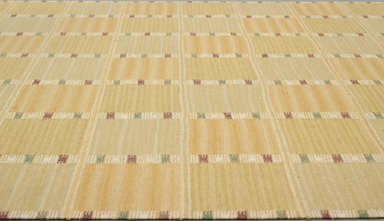 Barbro Nilsson, A CARPET, "Falurutan gul", flat weave, ca 390 x 201 cm, signed AB MMF BN.