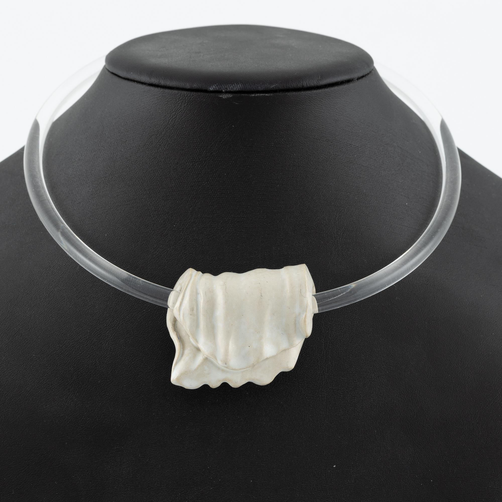 Siv Lagerström, two necklaces, acrylic plastic and ceramics.