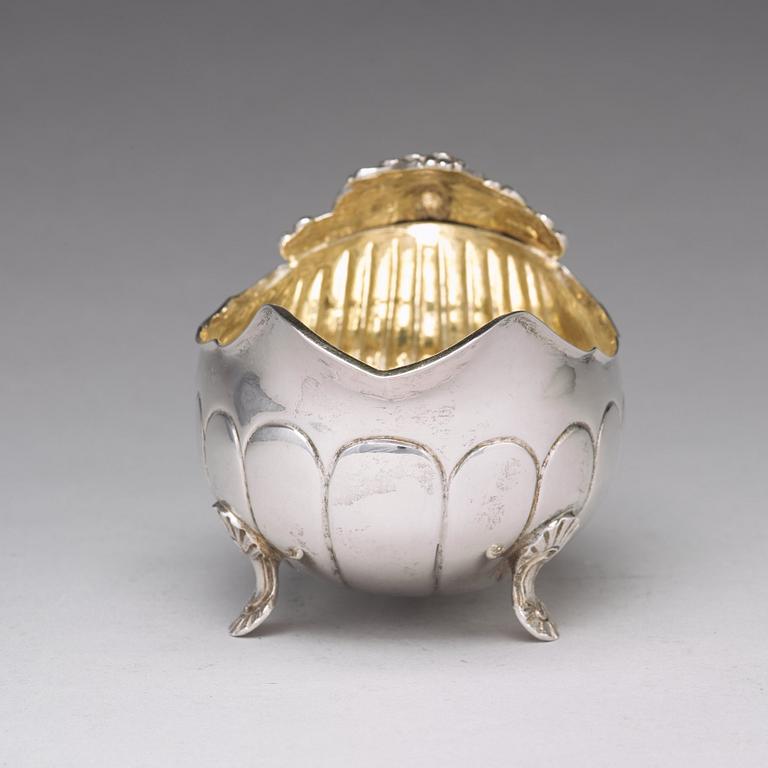 A Swedish 18th century parcel-gilt silver cream-jug, mark of Isac Sauer, Stockholm 1765.