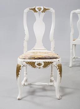 STOLAR, ett par, rokokostil, 1800-tal.
