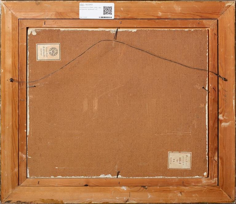 ODDMAR BJÖRKLUND, olja på pannå, signerad.