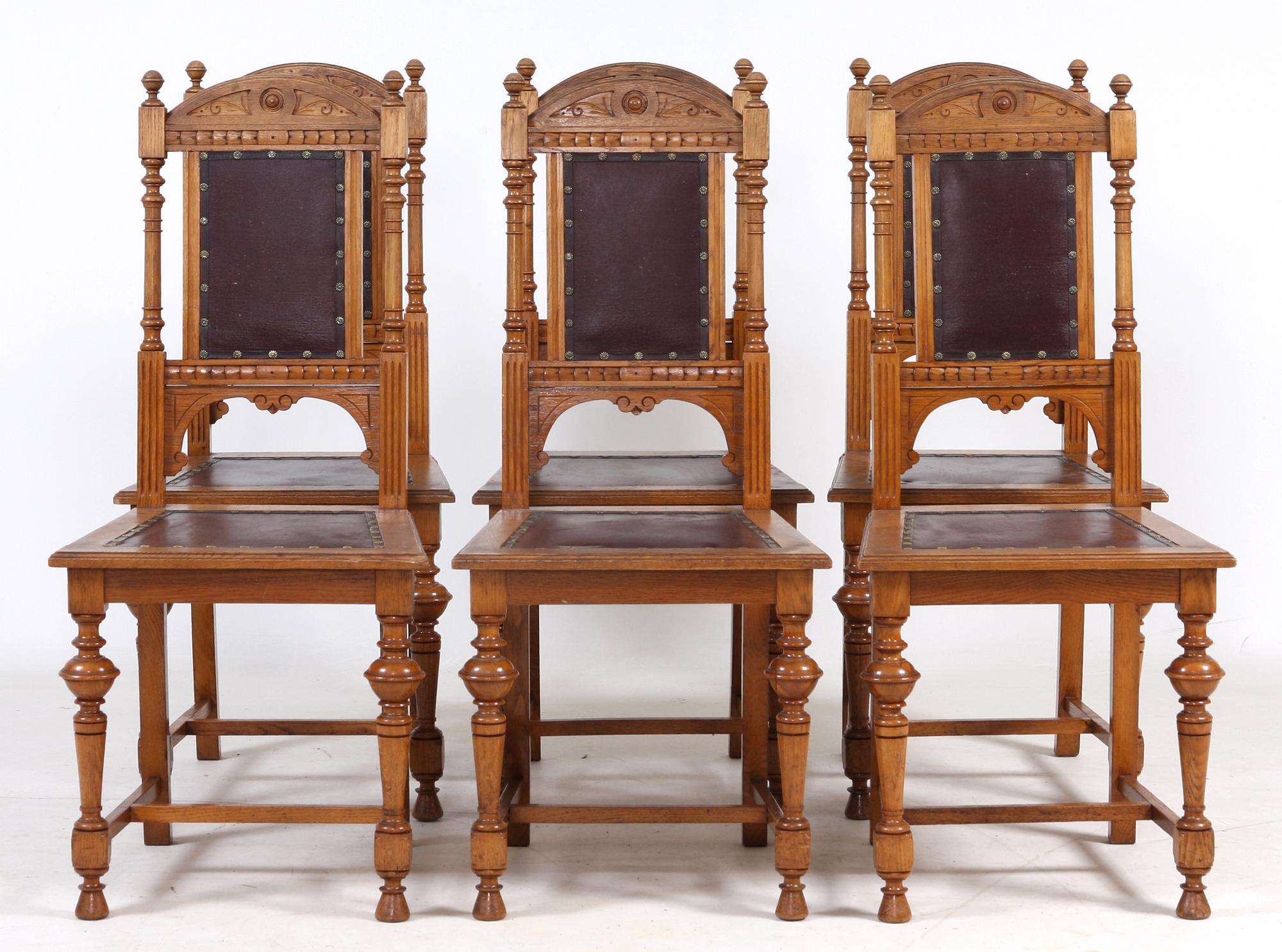 STOLAR, 6 st, nyrenässans, omkring sekelskiftet 1800/1900.