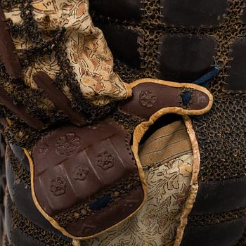 A Japanese suit of armor in the Tatami-Gusoho style, presumably mid Edo period.