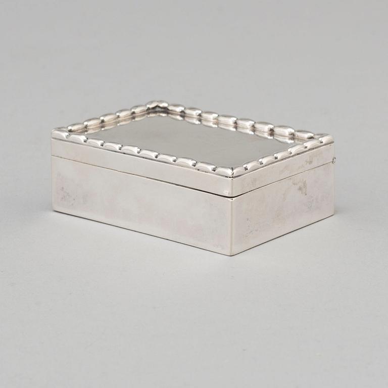 GEORG JENSEN, an 830/1000 silver box, Copenhagen, Denmark, 1915-27.