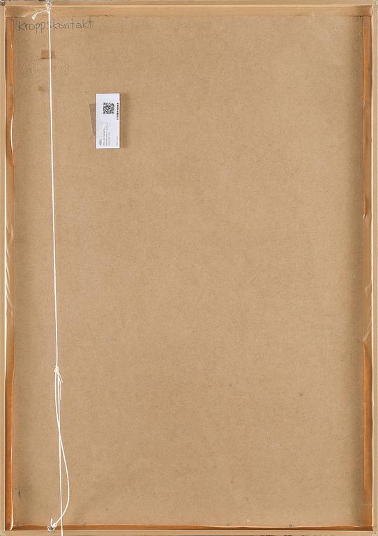 MIKLOS NEMETH, blandteknik på pannå, signerad.