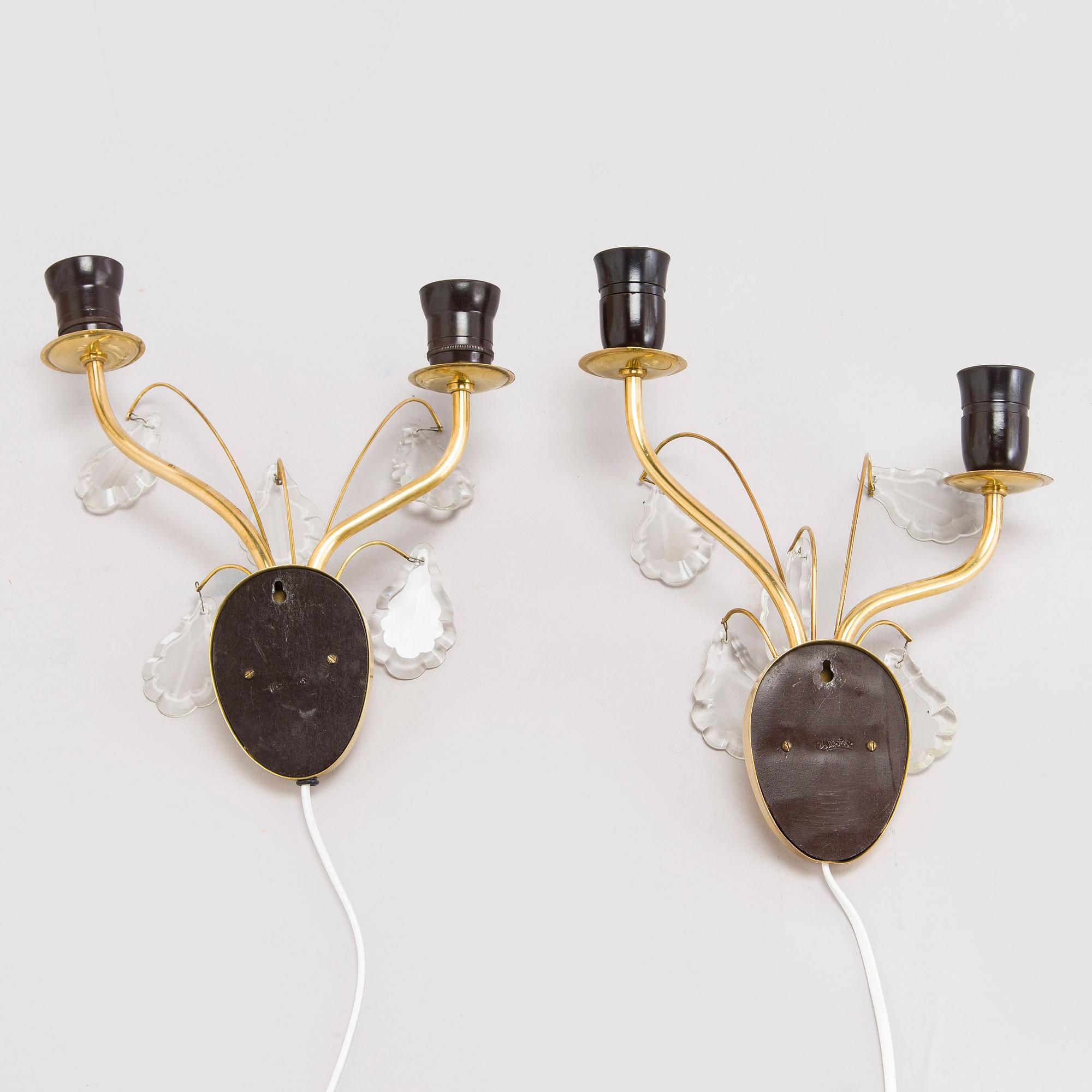 A pair of mid-20th century wall lights, Valinte, Finland.