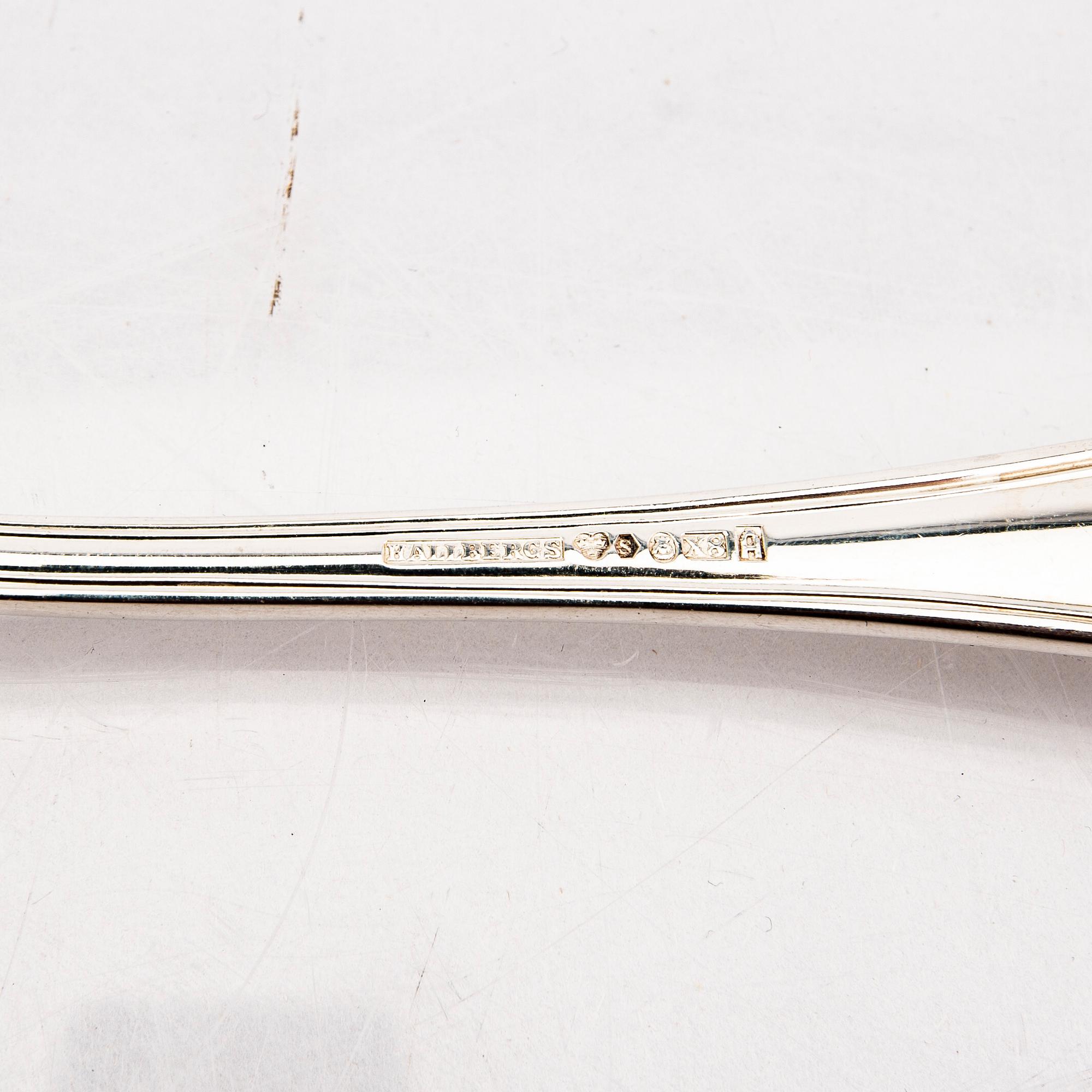 Bestick 52 dlr  "Kungsholm" silver Hallbergs Stockholm 1947/48.