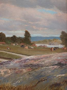 Jacob Hägg, Ståthöga herrgård i sommarsol.